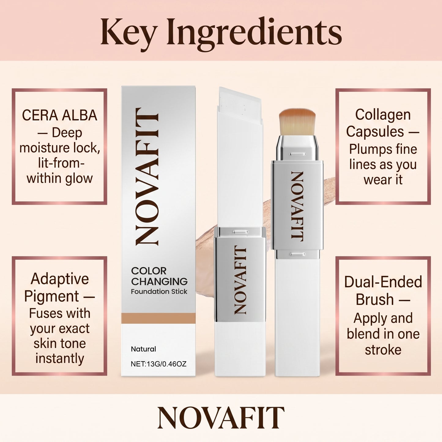NOVAFIT Color-Changing Foundation Stick