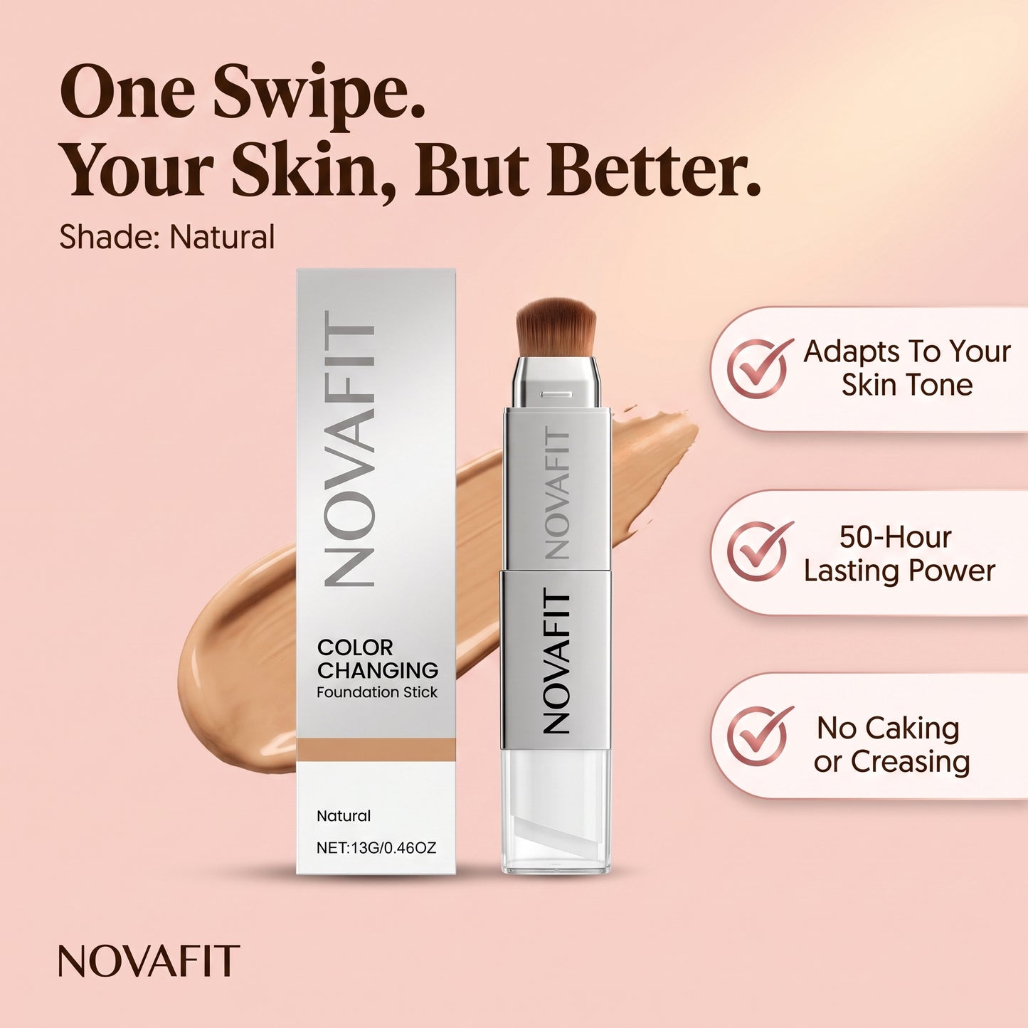 NOVAFIT Color-Changing Foundation Stick